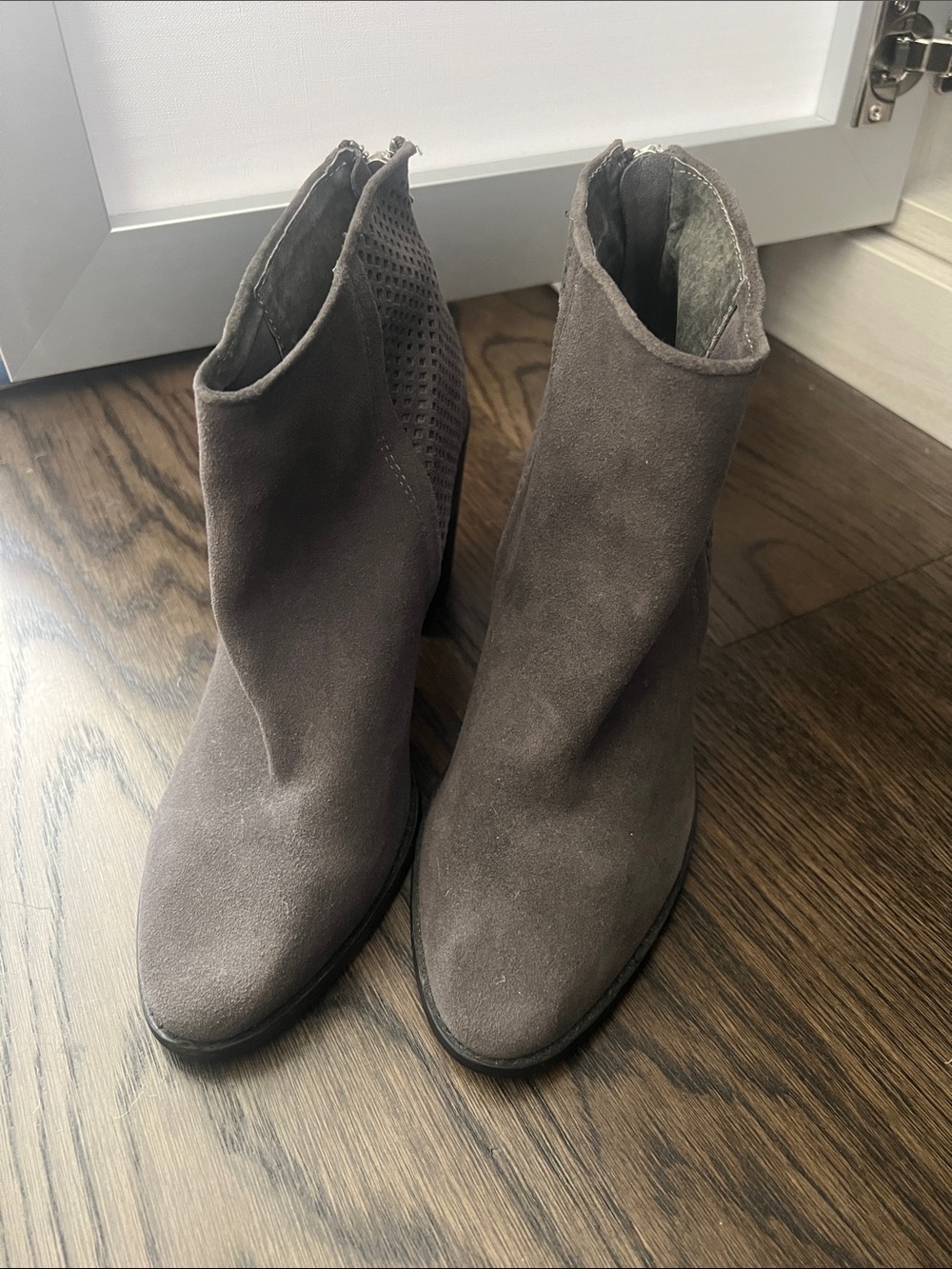 Steve Madden grey Suede Ankle Booties